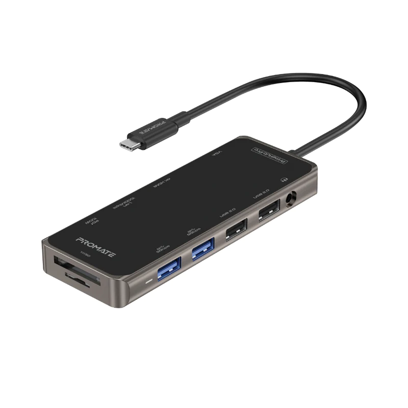 PROMATE PRIMEHUB-PRO Ultra-Fast Multiport USB-C Hub with 100W Power Delivery PROMATE PRIMEHUB-PRO Ultra-Fast Multiport USB-C Hub with 100W Power Delivery